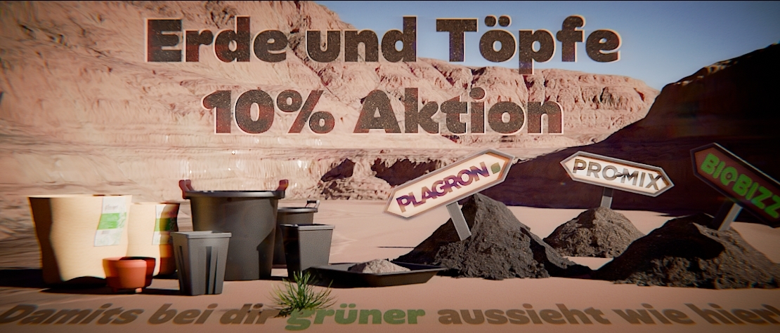 Erde und Töpfe 10% Aktion